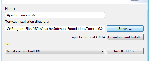 Aalto Pekka Opinnäytetyö 29 New Server ikkunassa tarjotaan käyttöympäristöön sopivia Apachen Tomcat versioita, joista valinta tehdään.