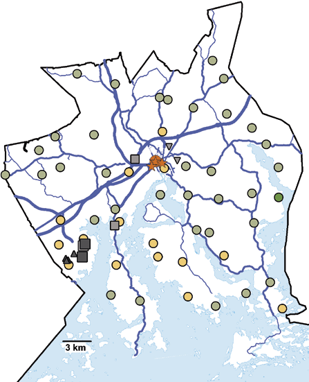 5.18 Porvoo Borgå Typenoksidit Hiukkaset Rikkidioksidi Hiilimonoksidi VOC-yhdisteet t % t % t % t % t % Energialaitokset 1116 27 51 19 1187 21 34 0,8 Teollisuus 2253 54 105 39 4393 78 1676 48 3884 91