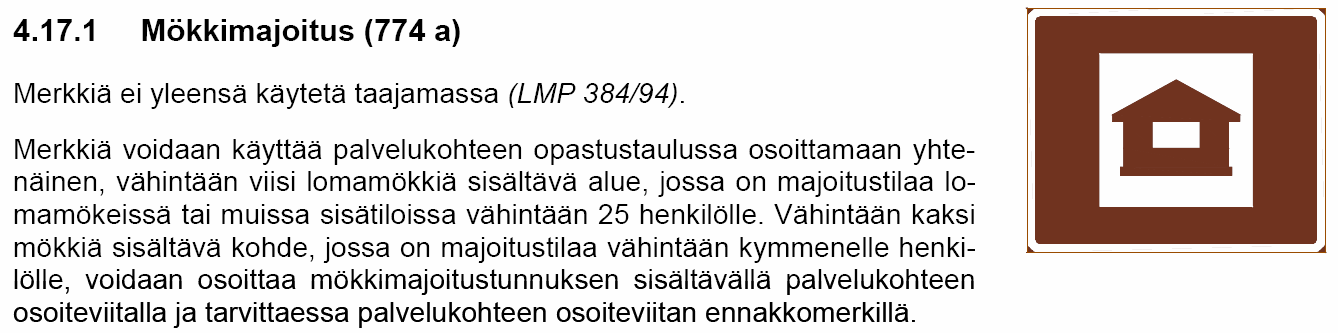 Opastustunnukset Ohjeesta selviää mm.