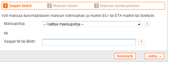 Ero tavallisen tilisiirron ja verkkomaksupainikkeen välillä Maksu normaalina tilisiirtona Maksu