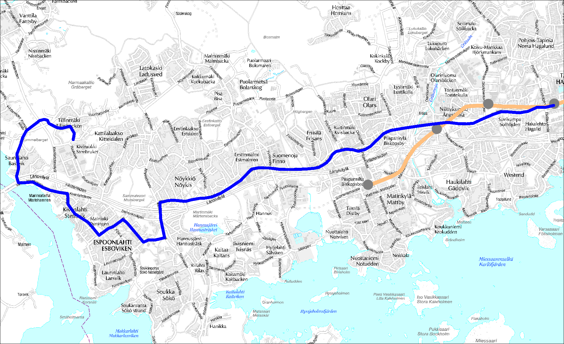 Linja 124 Tapiola (M) Niittykumpu (M) Espoonlahti Saunalahti Tillinmäki Linja 124 Ruuhka Päivä/Ilta Hiljainen Vuoroväli, min 15 15 30 15 30 Minimi kierros, min 95 87 76 87 76 Suoritelaskennan