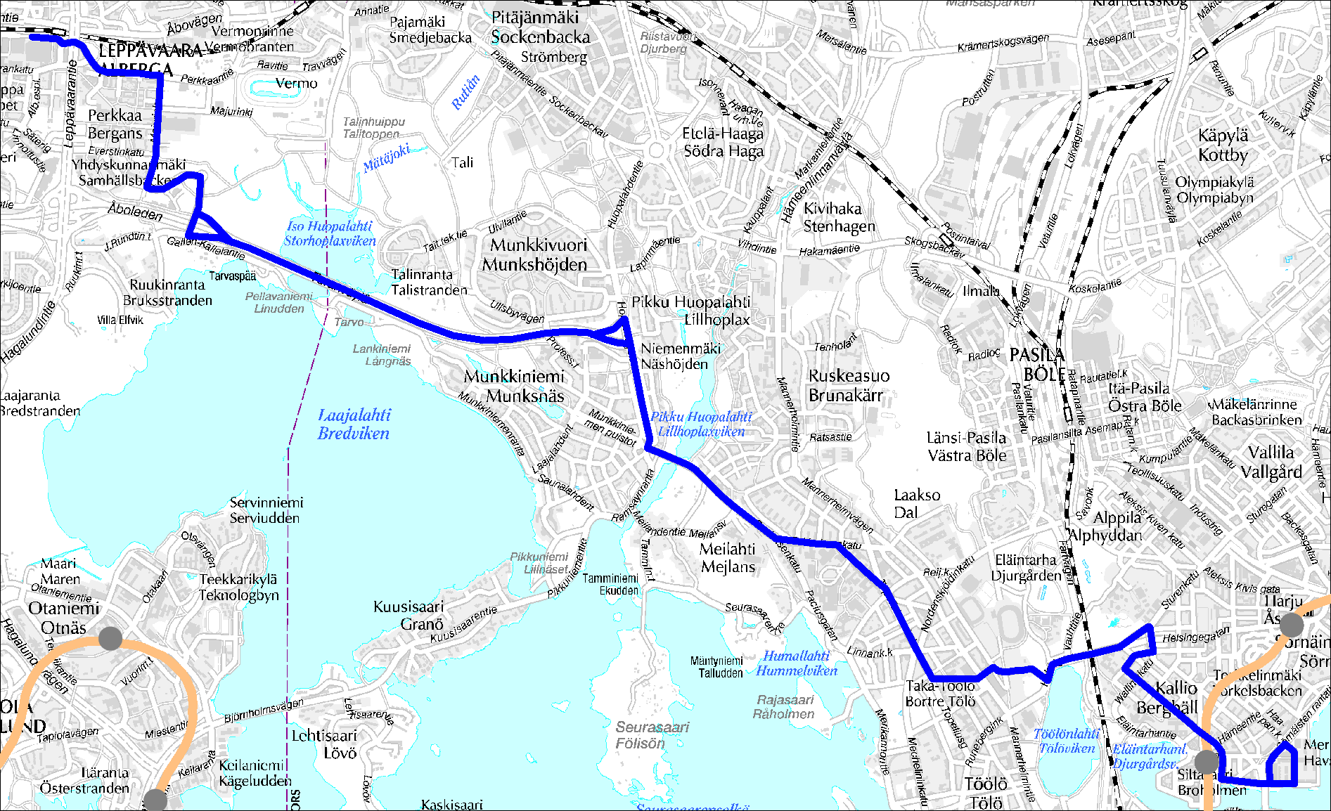 Linja 502 Merihaka Meilahti Munkkiniemi Leppävaara Linja 502 Ruuhka Päivä/Ilta Hiljainen Vuoroväli, min 20 20 30 30 60 Minimi kierros, min 90 85 80 85 80 Suoritelaskennan kierros, min 100 100 90 90