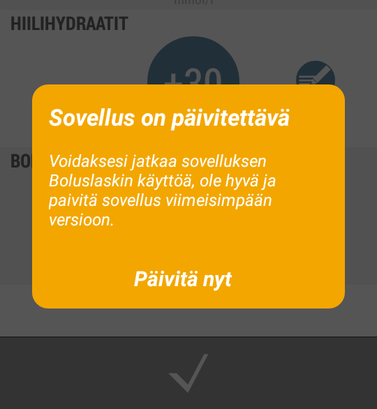 3.5 Sovelluksen päivittäminen Valmistaja kehittää sovellusta edelleen ja tarjoaa päivityksiä tasaisin väliajoin. Sovellus ilmoittaa sinulle uuden päivityksen julkaisusta viestillä.