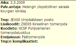 Tietojärjestelmät tulee toteuttaa siten, että kertaalleen kirjattu tieto toimenpiteestä (esimerkiksi leikkauskertomus) voidaan liittää toiseen asiakirjaan (esimerkiksi epikriisi) ilman että