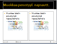 Esitysgrafiikka Microsoft PowerPoint 2007 27/31 PowerPoint 2007:ssa yksi perustyyli sisältää monia rakenteita eri asetteluja varten: Perustyylidia Asettelu: Otsikkodia Asettelu: Otsikko ja sisältö