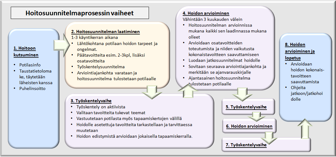 Sivu 103 / 141 Kuvio 48. Hoitosuunnitelmaprosessi Hoitosuunnitelman laadintaohjeistus on kokonaisuudessaan nähtävillä innokylässä: https://www.innokyla.