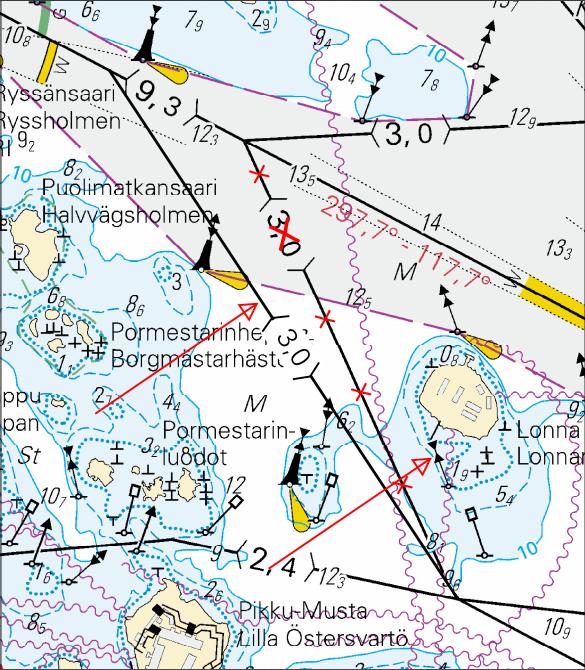 (FTA, Helsinki/Helsingfors 2016) Tm/UfS/NtM 2. 20.01.2016 *9. 18, 191 A,B/626 Suomi. Helsingin edusta. Kustaa Adolfin kari. Historiallinen hylky. Karttamerkintä. Finland. Utanför Helsingfors.