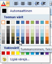 Taulukkolaskenta Microsoft Excel 2007 22/65 Huomaa, että valmiina oleva ruudukko ei oletuksena näy tulostettaessa, mutta Reunaviivat-painikkeella muotoillut viivat kyllä tulostuvat.