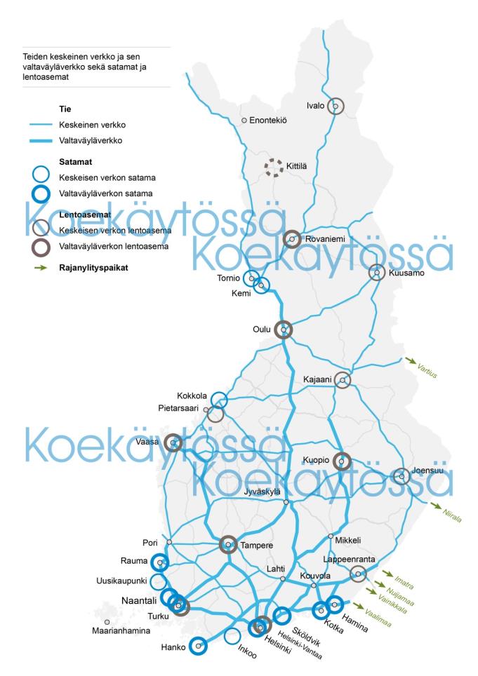 Karkealla kolmitasoisella palvelutasoluokittelulla on arvioitu eri palvelutasotekijät pääjaksoille ennustetilanteessa (2030) ja verrattu niitä asetettuihin tavoitteisiin.
