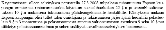 Toimivaltainen viranomainen Oikeuskanslerin päätös 24.3.2010 [Dnro OKV/8/50/2008] tukiasuntojen paloturvallisuudesta Tarkastusvälin määrittäminen Asuntojen omatarkastus, esim.