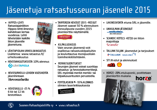 5.1. Jäsen- ja seurapalvelut Ratsastajainliiton tärkeänä tehtävänä on luoda mahdollisuuksia seurojen kehittymiselle.