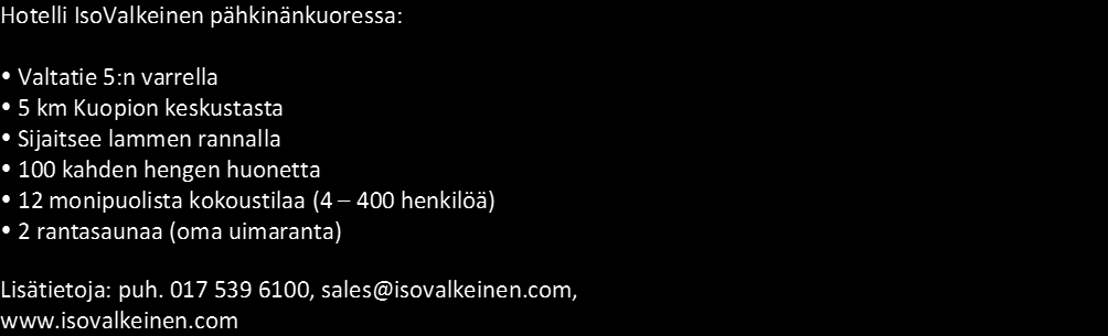 Pyörät ne laulavat Kuopioon käy tie Tavataan retkeilypäivillä 7. 8.6 Kuopiossa 12 Hyvä Kelolainen! Talven edetessä päivät pitenevät ensin hiljalleen lopulta suurin harppauksin kohti kevättä ja kesää.