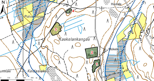 Järvimäki A:n pohjavesialueelta (kuva 76) kartoitettiin yksi soranottoalue. Alueen kunnostustarve on vähäinen. Kuva 76. Soranottoalue, Järvimäki A:n pohjavesialue, 1015112 A I lk, Isojoki.