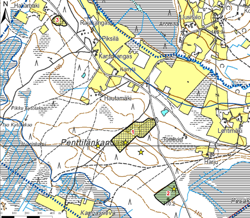 Paattikankaan pohjavesialueelta (kuva 82) kartoitettiin kuusi soranottoaluetta.