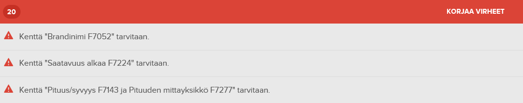 2.3. Ohje -tekstit Kentän nimen perässä näkyy sinisessä kuplassa kysymysmerkki, viemällä hiiren