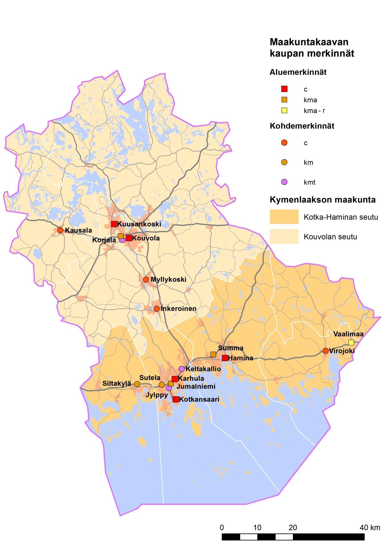 Vähittäiskaupan seuranta 31 Seuraavalla kartalla (Kuva 20) on esitetty yhteenveto merkittävistä, suunnitteilla olevista kaupan hankkeista Kymenlaaksossa 3/2016.