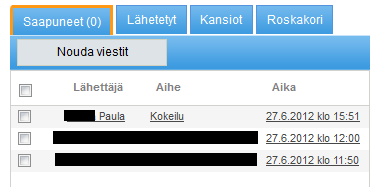 9 / 22 3.2 VIESTIN LUKEMINEN Saapunut viesti luetaan klikkaamalla lähettäjän nimeä: viesti avautuu oikealle puolelle lukemista varten.