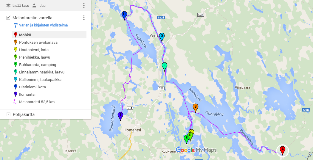 Liite 8 3 (9) Päiväohjelman lähtö- ja päätepisteiden GPS-koordinaatit Kohde Osoite Koordinaatit Parppeinvaara Parppeintie 4 C, 82900 Ilomantsi 62.6572, 30.