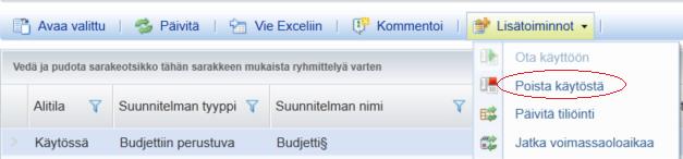 laskun summa muuttuu) tai suunnitelma voidaan ottaa pois käytöstä myös ennen sen varsinaista päättymispäivää (suunnitelmat päättyvät myös automaattisesti niiden suunnitelmaan merkityn