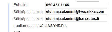 Suomen Kennelliitto ry. 19.5.2014 9(10) Luottamushenkilön yhteystietojen ylläpitäminen Henkilön puhelinnumero- tai sähköpostiosoite voidaan tallentaa luottamustehtävän ylläpitoruudussa.