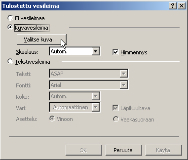 3. Tekstinkäsittely Microsoft Word 39/51 Skaalaus-kohdassa voit vielä määrittää kuvan koon, automaattinen tekee pienestäkin kuvasta suhteellisen ison.