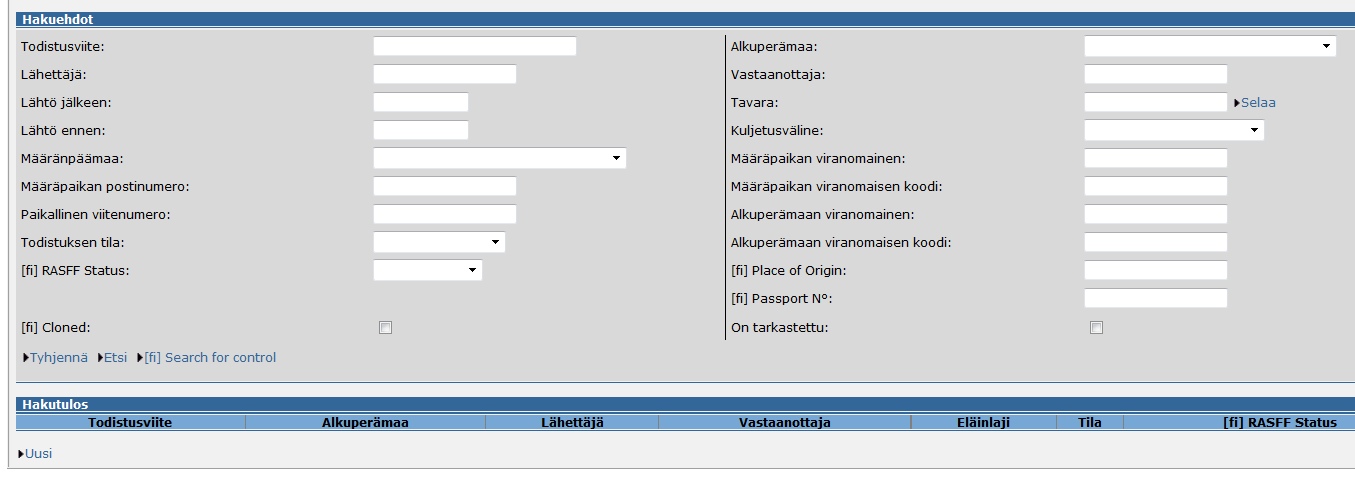 Esittelijä Pia Vilen, Virva Valle Sivu/sivut 3 / 13 Terveystodistusten etusivulla on hakutulosten alla linkki Uusi.