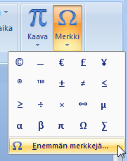 Tekstinkäsittely Microsoft Word 2007 10/30 Kirjoittaminen ja liikkuminen tekstissä QWERTY-näppäimistö ja erikoismerkit Löydät tietokoneen kirjoituskoneajoilta periytyvän QWERTY-näppäimistokartan