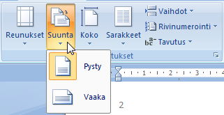 Tekstinkäsittely Microsoft Word 2007 22/30 Sivun asettelu ja tulostaminen Sivun asettelu -välilehdeltä löydät Sivun asetukset -ryhmän, jossa on monta hyödyllistä toimintoa: Reunusten koon muuttaminen