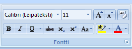 Tekstinkäsittely Microsoft Word 2007 8/30 Valintanauha (Ribbon) ja välilehdet Wordin komennot ja toiminnot on järjestetty valintanauhalle tehtäväkohtaisiksi välilehdiksi.