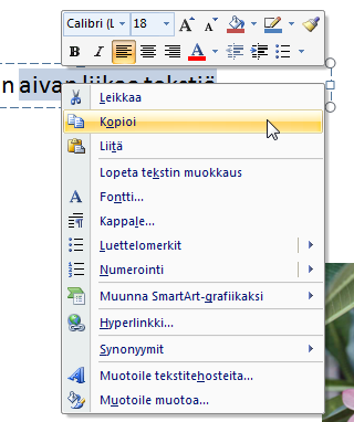 Tekstinkäsittely Microsoft Word 2007 9/30 Pikanäppäimet Yleisimmät aiemmista versioista tutut pikanäppäinkomennot on säilytetty (esim. CTRL + S tallentaa, CTRL + P tulostaa).