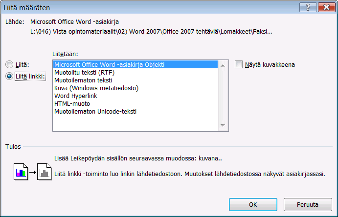 Linkitykset Linkitys on tiedonsiirtoa asiakirjasta toiseen tai ohjelmasta toiseen.