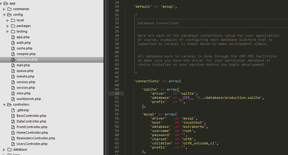 11 Kuva 8. Laravel projektin perustaminen Composerilla. Kun terminaali on ladannut kaiken, ilmoittaa se asennuksen olevan valmis.