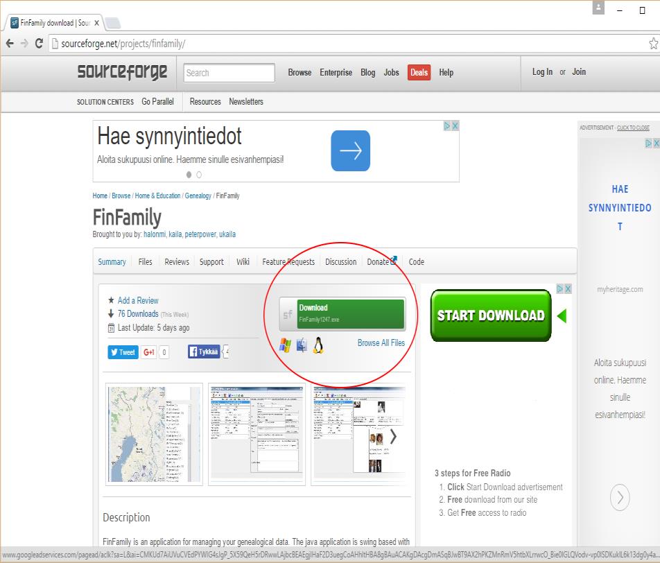 1.3. FinFamilyn Windows asennus / FinFamily Windows installation Hae asennusohjelmisto täältä.