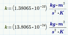 3. Valitse Vakiot-valikosta Boltzmannin vakio k. Ratkaisu: (a) Näytä vakio viiden desimaalin tarkkuudella. Lisää vakio Matematiikka-välilehden Vakiot-valikosta tai kirjoita laskentapohjaan k.