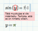 Laskeminen dokumentilla Alueriippuvuus Mathcad lukee matemaattisia alueita, kuten kirjaa ylhäältä alas ja vasemmalta oikealle. Tämä ominaisuus kannattaa painaa mieleen dokumentilla edettäessä.