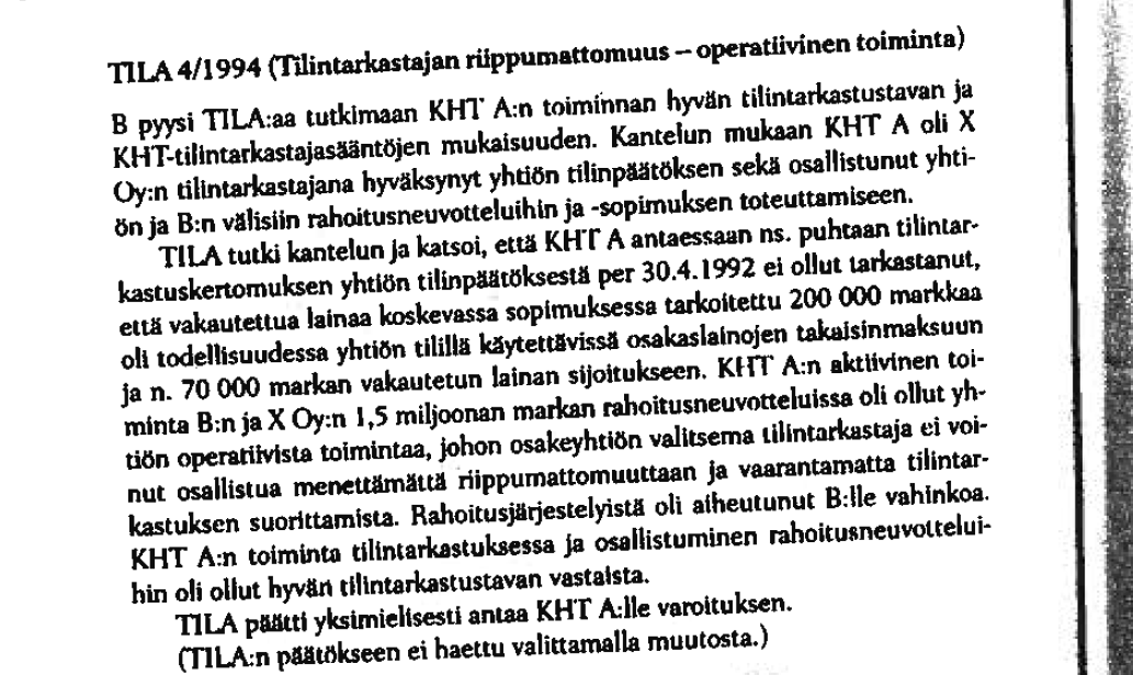 - TILAN RATKAISUJAKIN RIIPPUMATTOMUUDESTA ON PALJON. MUITA RATKAISUJA MM.