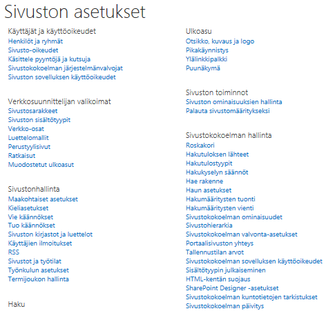 3.1 Kielenvaihtaminen OneDrivessä ja Sivustolla Kun olet OneDrivessä napsauta oikeassa reunassa olevaa hammasratasta ja valitse Sivuston asetukset. 1.