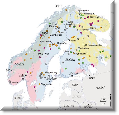 Suomi kaivosinvestoinnit 2008-2011 1,3 mrd 2012-2017 3,0 mrd Työläisiä 2010 3500 hkö Työläisiä 2015 5000 hkö Norja Statkraft (voimalinjoja) 0,26 mrd Norjan öljy- ja kaasukentät sekä jalostamot x mrd