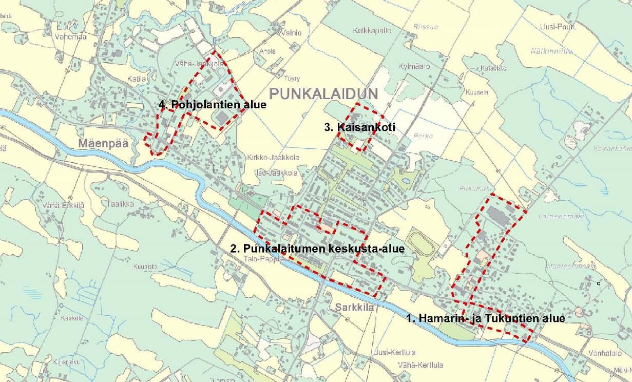 Työssäkäynti kunnan ulkopuolelle suuntautuu eniten Sastamalaan ja Huittisiin. Erilaisten työpaikkojen osuus Punkalaitumella 2000 2011.