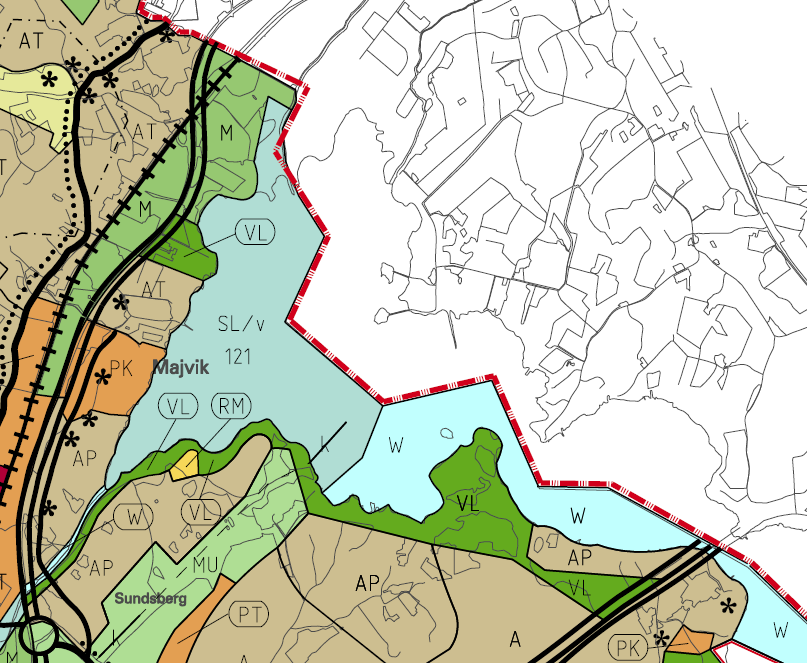 Espoon kaupunki 2008 Kirkkonummen kunta 2000 Kuva 23. Otteet Espoon eteläosien yleiskaavasta (yläpuoli) ja Kirkkonummen yleiskaavasta 2020 (alapuoli).