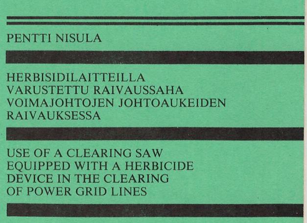 Raivaustoiminnan taustaa Torjunta-aineiden, etenkin lehvästöruiskutusten, käyttöä metsätaloudessa vastustettiin 1970 ja 1980 -lukujen taitteessa voimakkaasti.