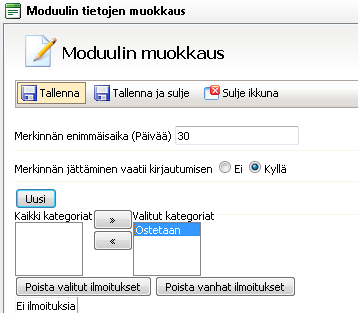 InfoWeb 138(149) Aktivoi kategoria klikkaamalla kategorian päällä hiirtä ja siirrä >> otsikko