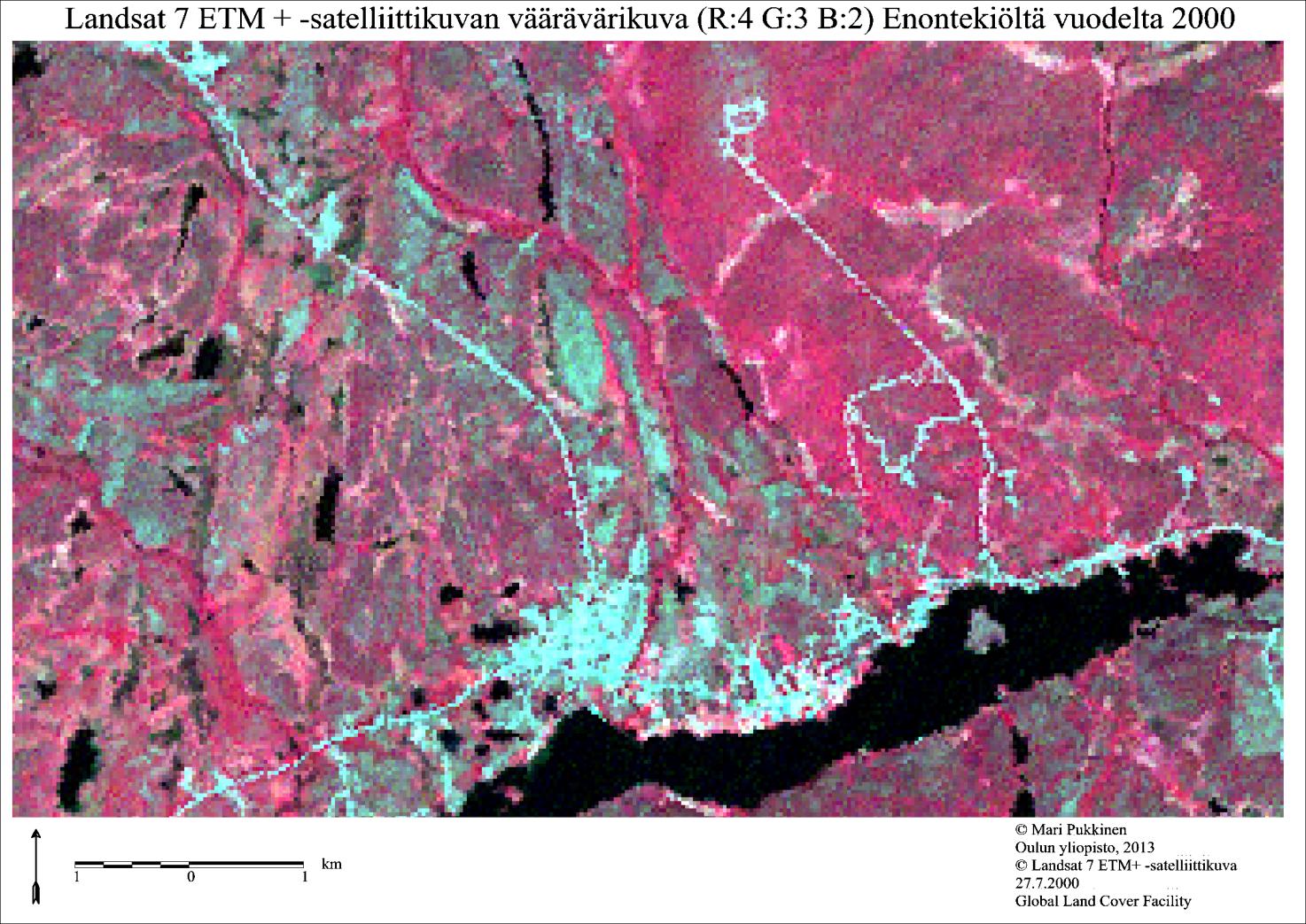 tif-tiedosto, Output File: uuden eksportoitavan.tif-tiedoston nimi > OK (kuva 76). Export TIFF Data -ikkunassa voi tehdä muutoksia tallennettavan kuvan asetuksiin > OK. Kuva 75.