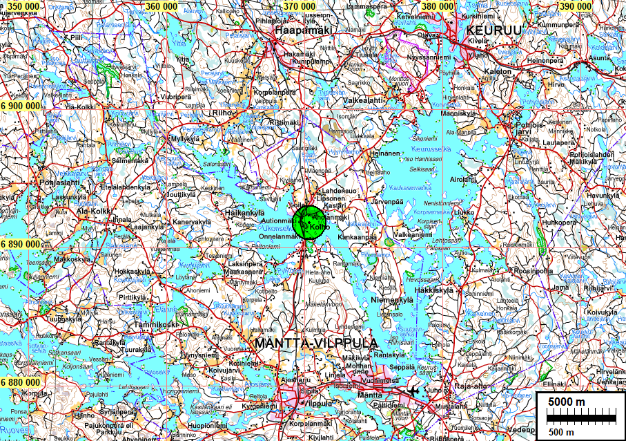 2 Sisältö Kansikuva: Perustiedot... 2 Yleiskartat... 3 Vanhat kartat... 4 Inventointi... 6 Kivetty ramppi (mahdollinen muinaisjäännös Ylä-Kolho 2) sijaitsee kaapelilinjan vieressä. Luoteeseen.