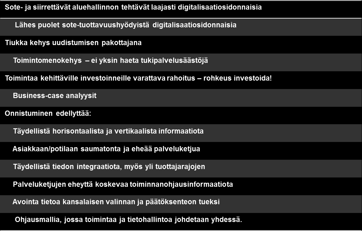 15 Kuva 8. Maakunta- ja sote-uudistuksen tavoitelinjaukset 7.11.2015 Samalla hallitus linjasi, että valtionohjausta vahvistetaan.