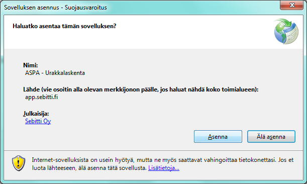Hyväksy OK napista Hyväksy myös sertifikaatti
