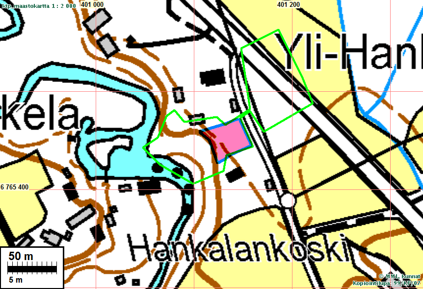 40 Muinaisjäännösalueen rajaus on