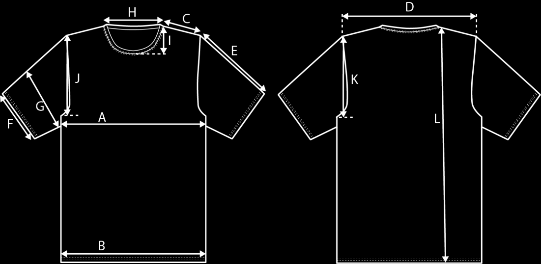 23 Kuviossa 6 on nähtävillä miesten t-paidan mittapisteet, ja taulukossa 5 miesten t-paidan mitat kaikissa kokovalikoiman ko oissa. Mittataulukossa peruskoko (M) on korostettu. Kuvio 6.