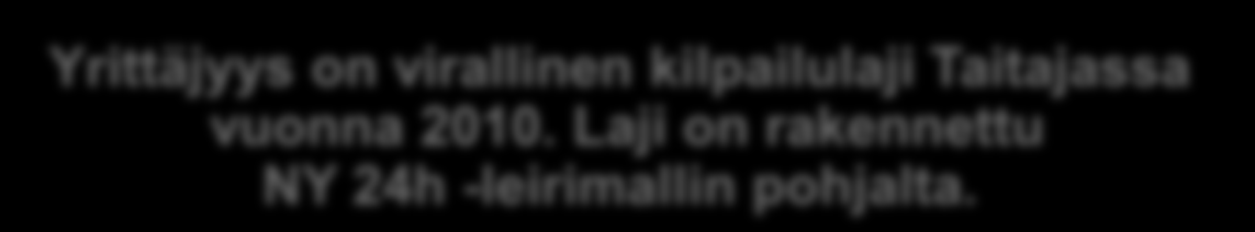 Käytännössä jokainen oppilaitos suunnittelee itse, miten NY 24h - leiri soveltuu parhaiten oppilaitoksen kursseihin ja tapahtumiin.