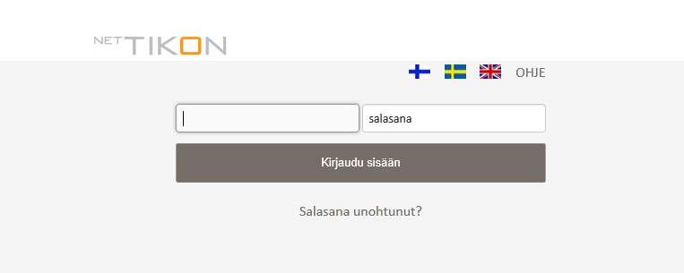 Toukokuu 2016 5 (69) 2 Aloitus MYYNTILASKU mobiili sovellus avautuu NetTikon sovellusvalikosta käyttäjälle, jolle on määritelty ML - käyttöoikeus MYYNTILASKU sovellukseen sellaiseen yritykseen, mille